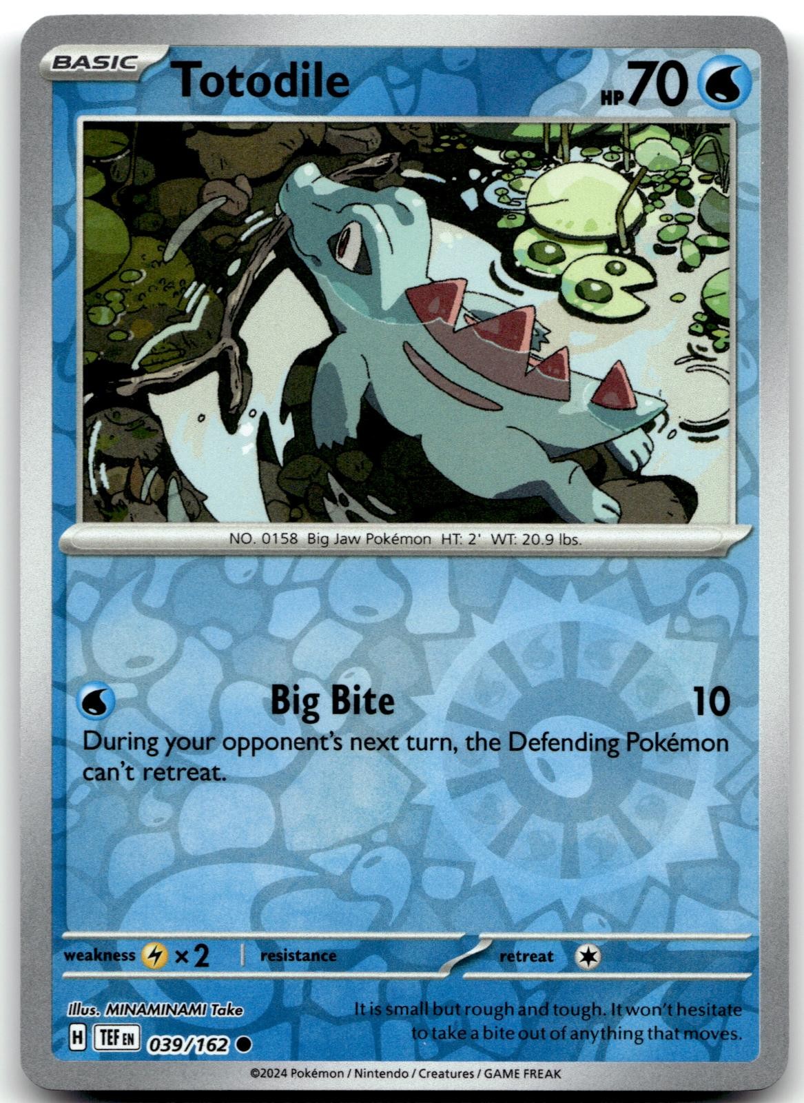 Totodile 039/162 Common Temporal Forces Pokemon MINAMINAMI Take Near Mint
