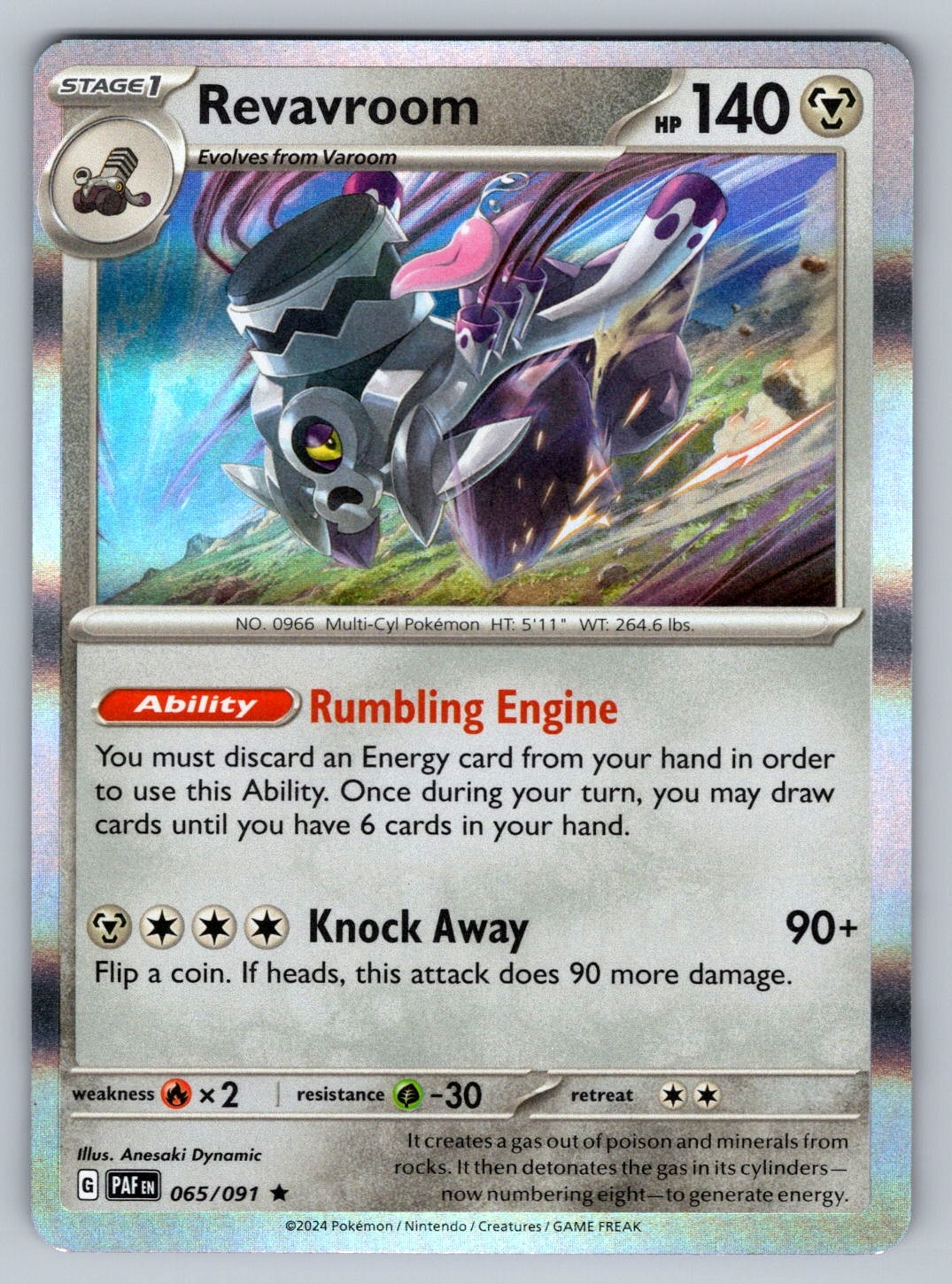 Pokemon Revavroom Rare SV: Paldean Fates 065/091 NM