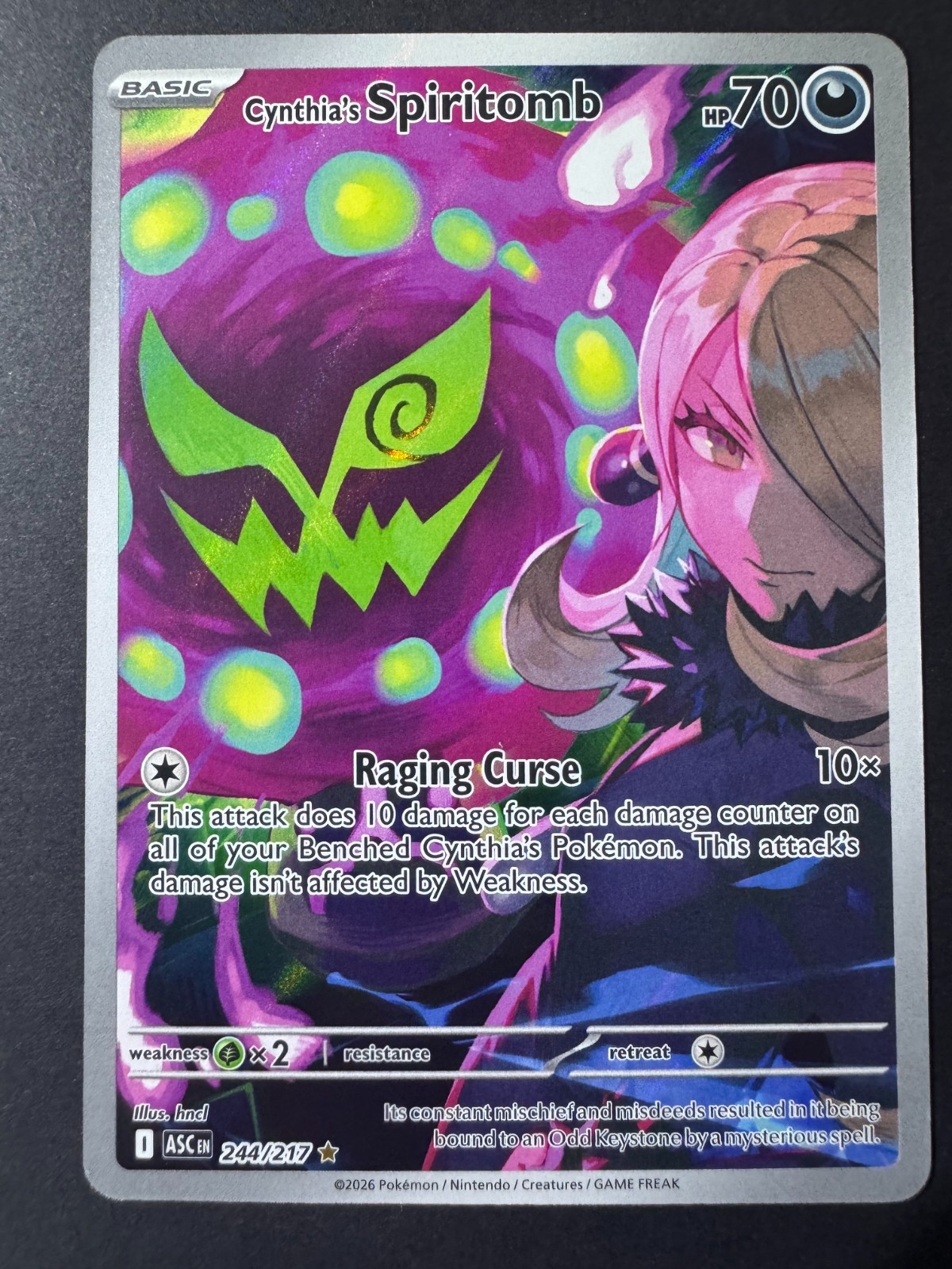 Cynthia’s Spiritomb 244/217 – Illustration Rare Ascended Heroes Pokemon NM