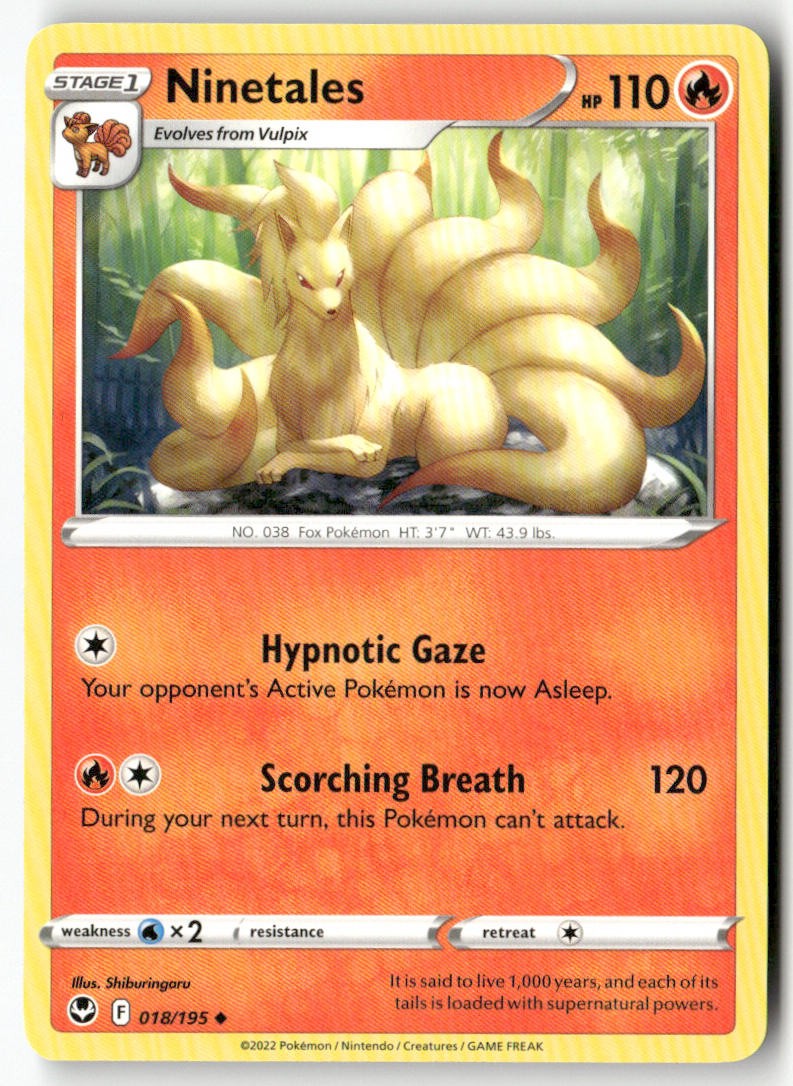 Ninetales 018/195 Silver Tempest Uncommon Pokemon Shiburingaru
