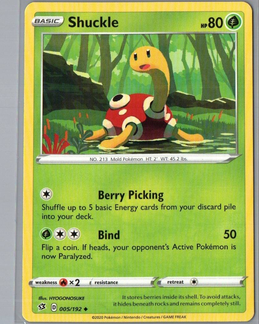Shuckle 005/192 Uncommon Rebel Clash Pokemon Near Mint