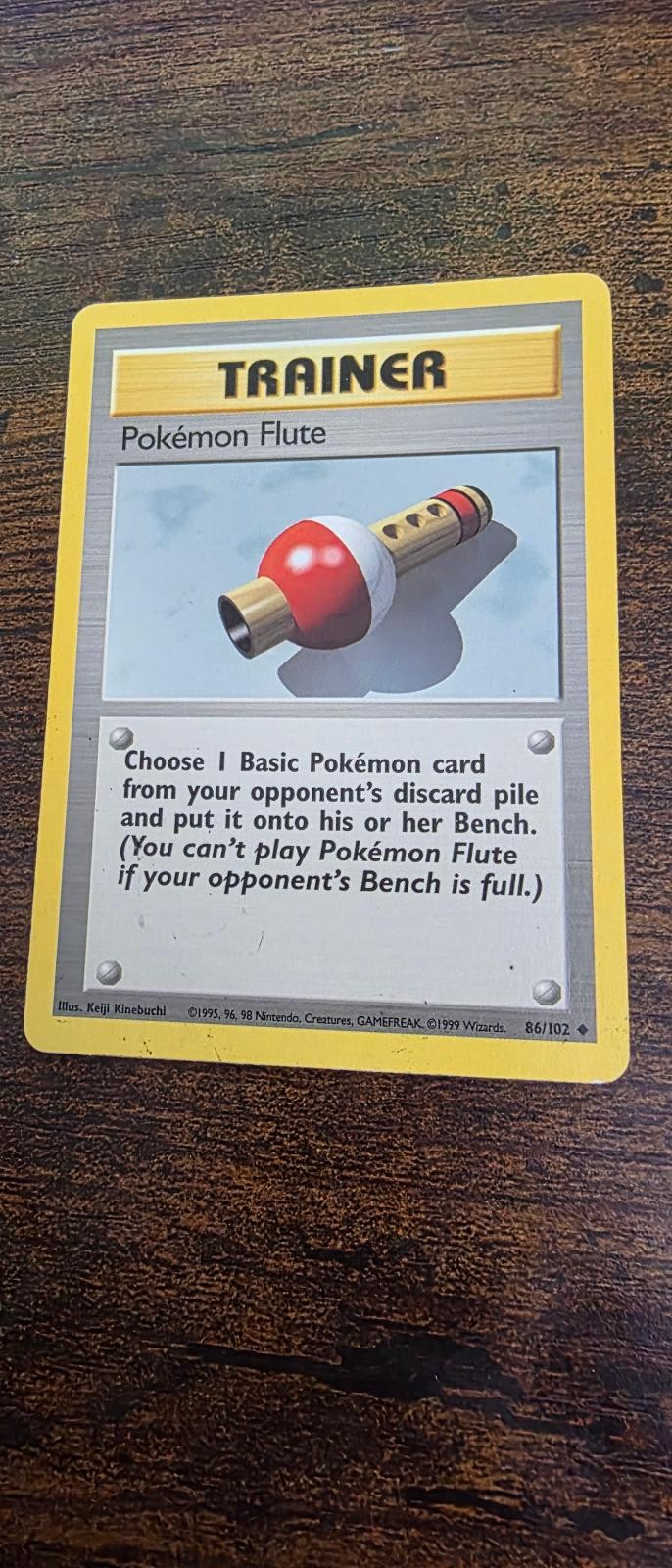 Pokemon Flute 86/102 Uncommon Base Set Unlimited Pokemon Heavily Played