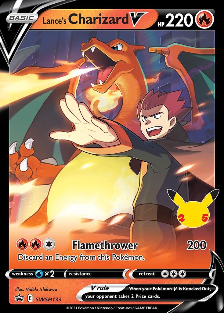 Pokemon Lance’s Charizard V (SWSH133/332) SWSH Black Star Promos LP HOLO