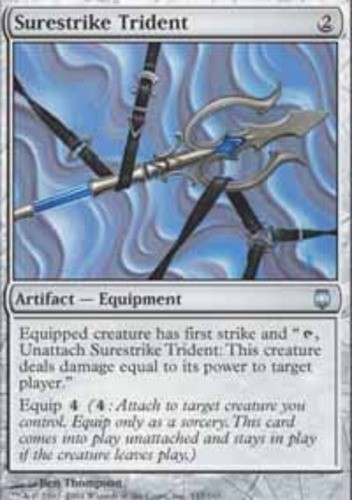 MTG Surestrike Trident, Darksteel, Heavily Played, English