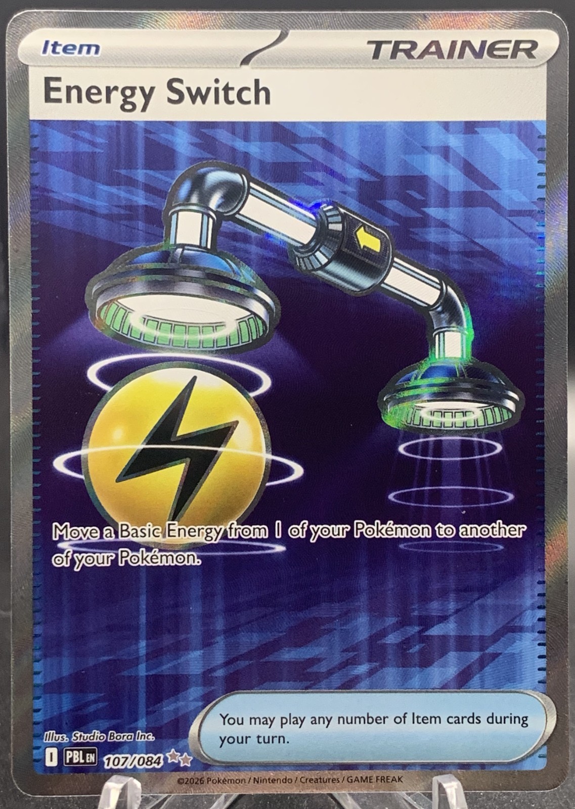 Energy Switch 107/084 UR – Pokémon Pitch Black Ultra Rare Secret Trainer Holo NM