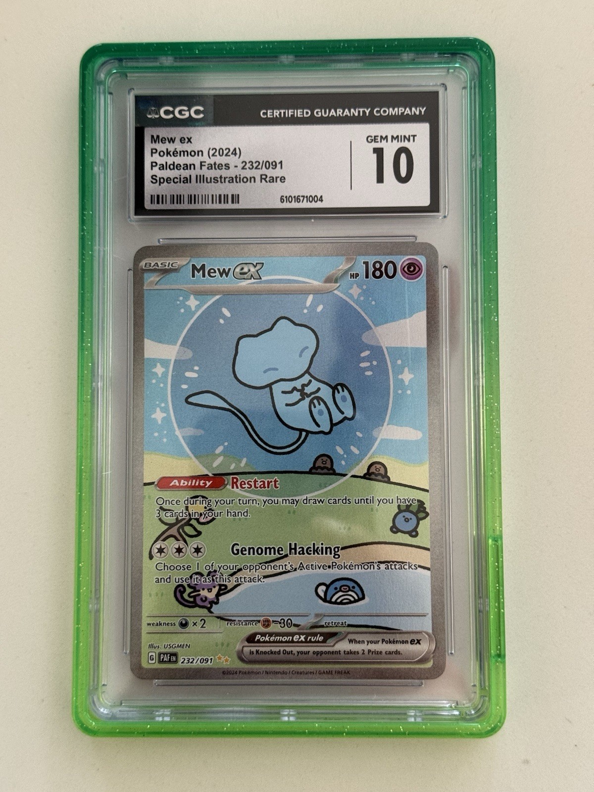 Pokémon Mew ex 232/091 SIR Bubble Mew Paldean Fates CGC 10 GEM MINT with Guard