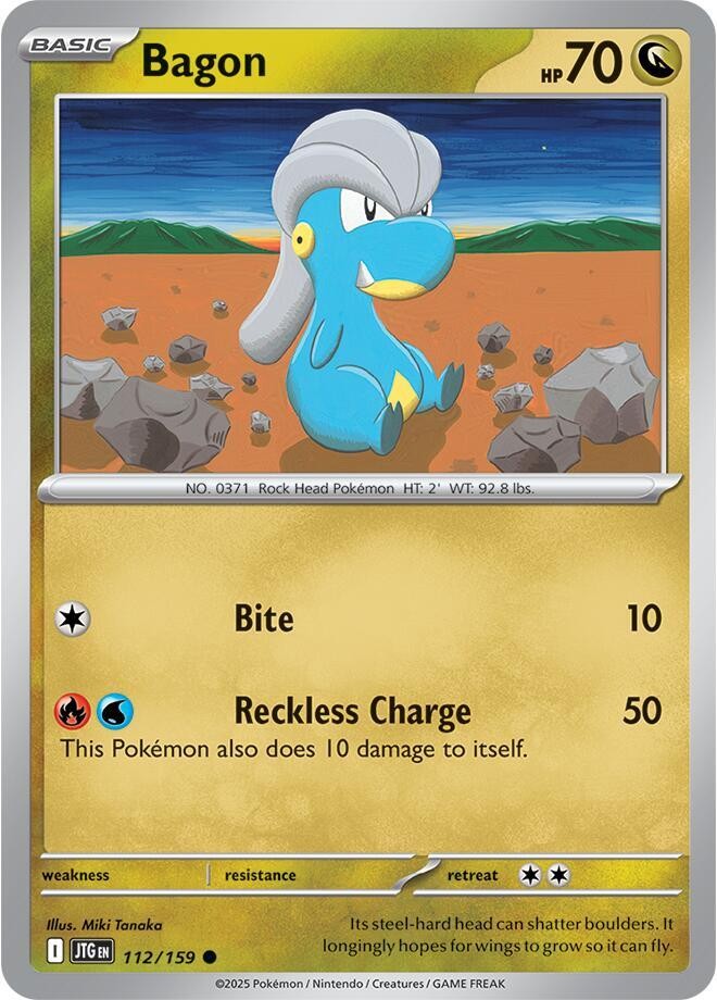Bagon #112/159 Sv09 Journey Together Common Reverse Holo Pokemon TCG NM
