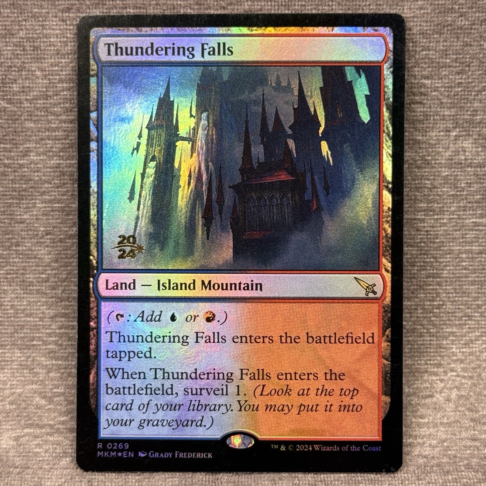 Thundering Falls PRE #269 Foil NM 2024 Stamped Prerelease MTG Magic Card Land