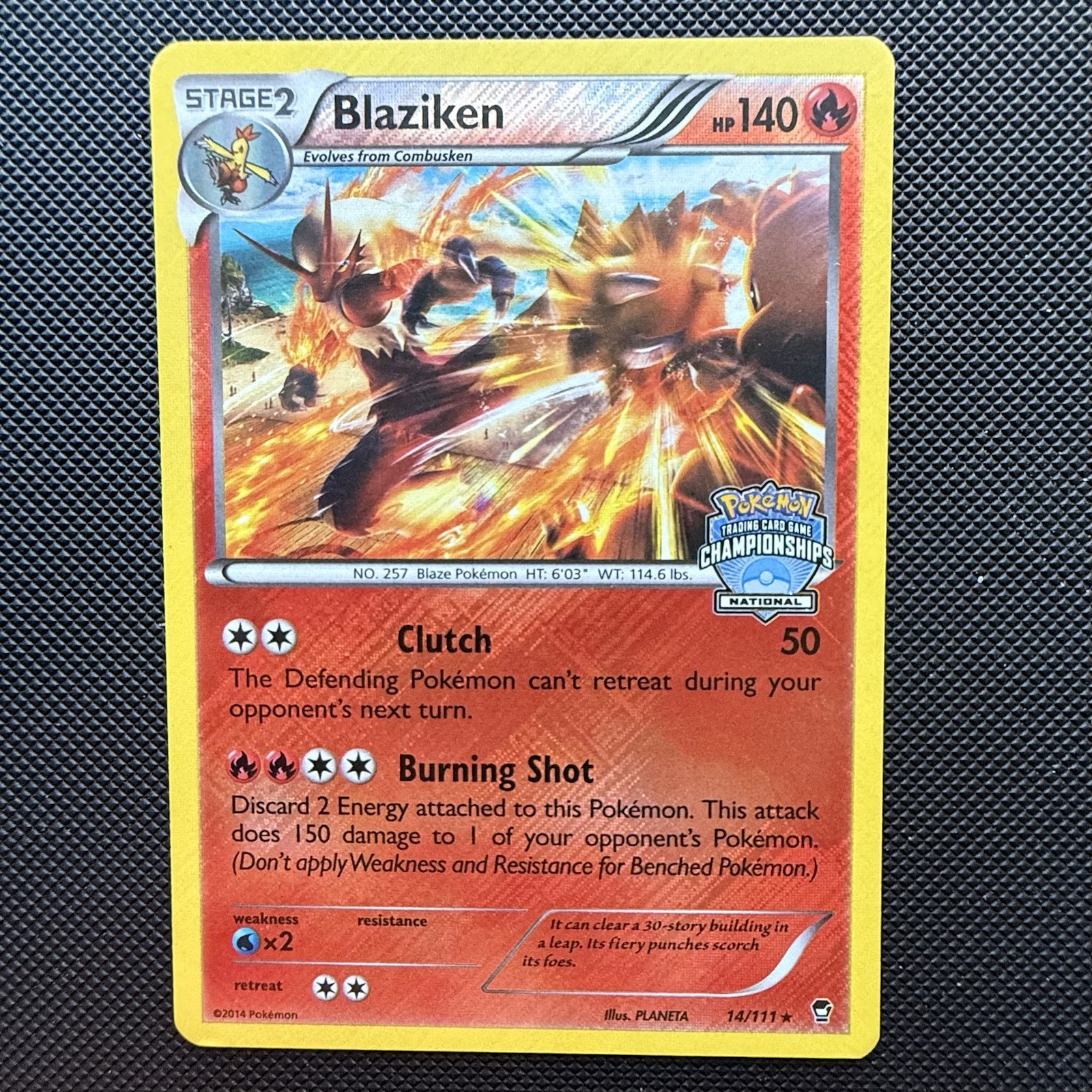 Pokémon Blaziken Promo National Championships 014/111 Reverse Holo NM