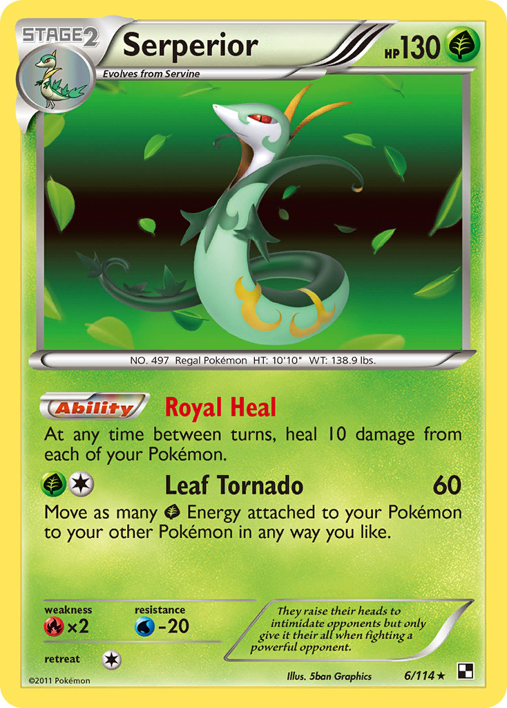 Serperior 6/114 Black & White Holo Rare MP