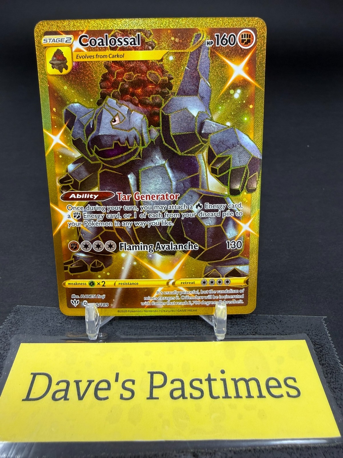 Coalossal Gold – Secret Rare SWSH03: Darkness Ablaze 198/189 #198