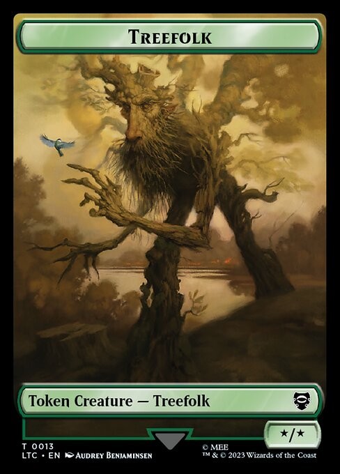 (x4) Beast – Treefolk 0010-0013 Set of Double Sided Token LOTR Commander MTG NM