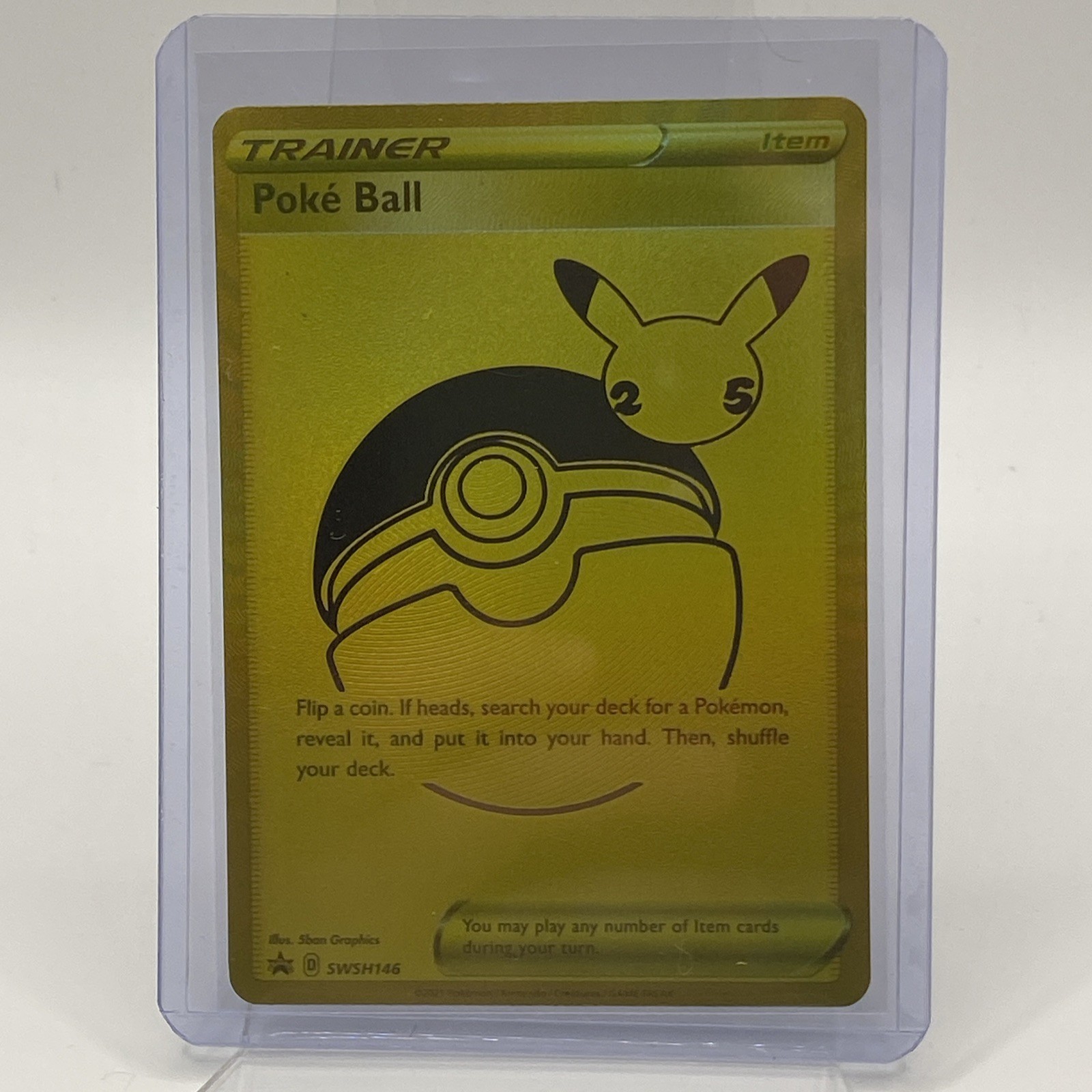 SWSH146 Poke Ball Gold Full Art Celebrations Pokemon TCG Promo Card