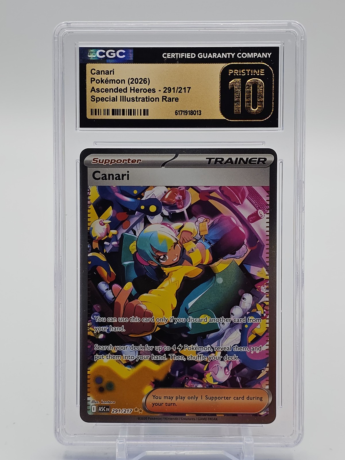 CANARI 2026 POKEMON ASCENDED SPECIAL ILLUSTRATION PRISTINE 291/217 CGC 10 Q7285