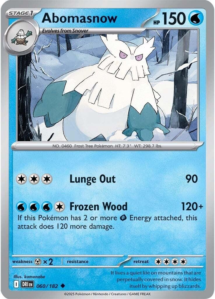 Abomasnow DRI 060/182 Pokémon SV10: Destined Rivals Uncommon EN NM