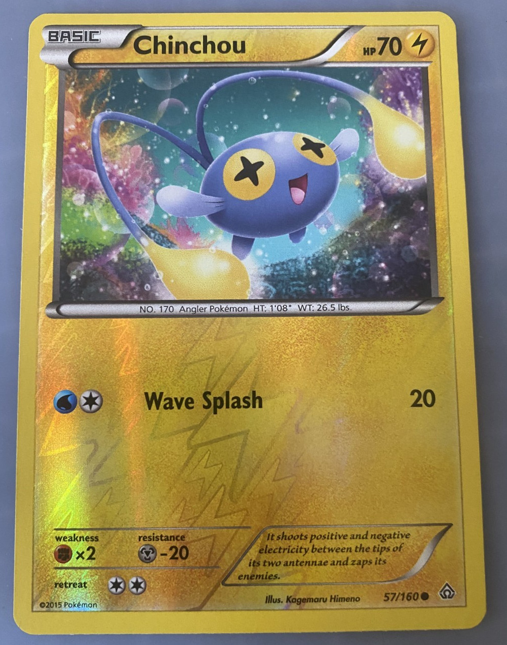Chinchou 57/160 XY Primal Clash 2015 Reverse Holo Pokemon TCG LP