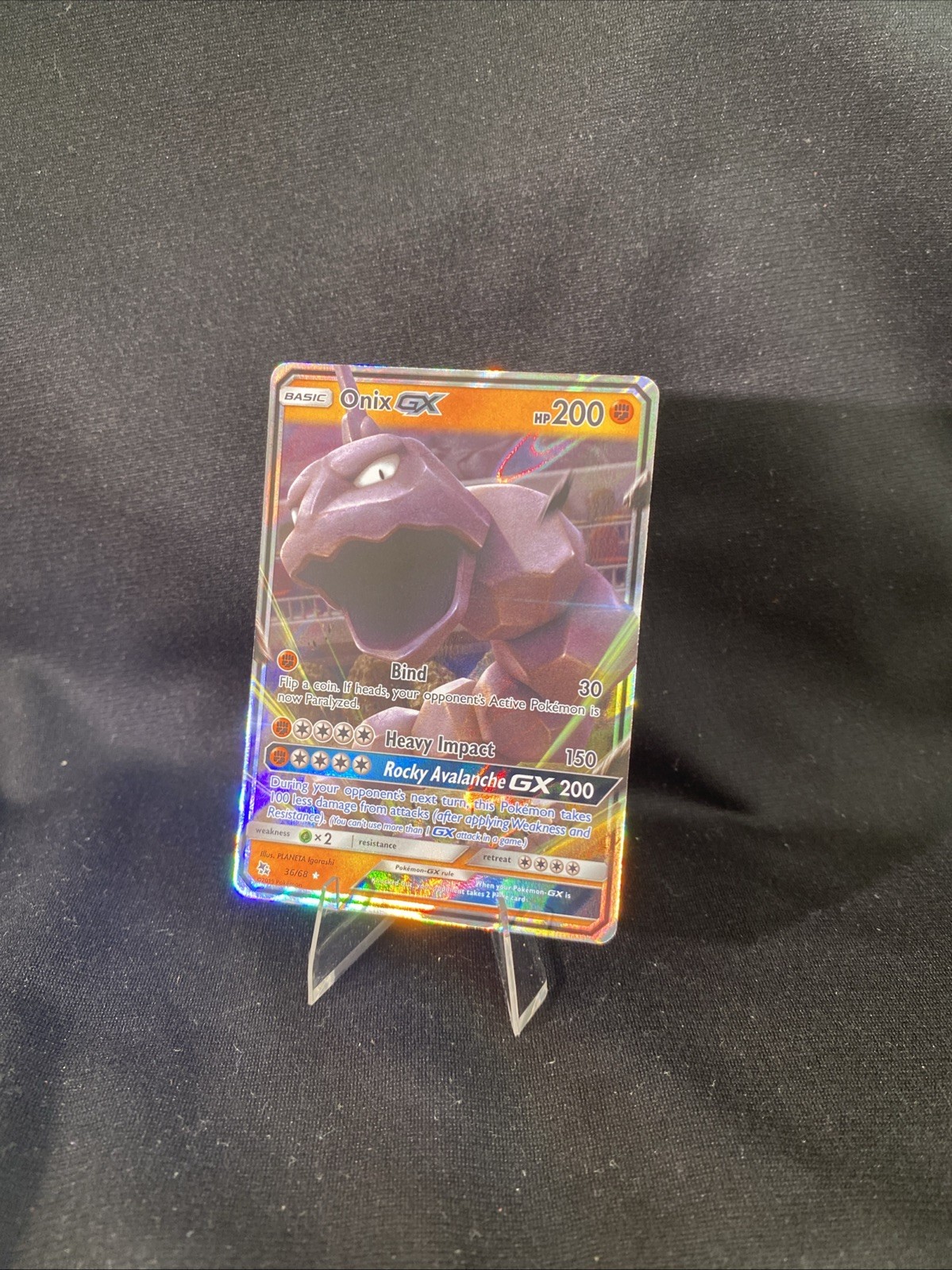 Onix GX Holofoil 36/68 Ultra Rare Hidden Fates Near Mint