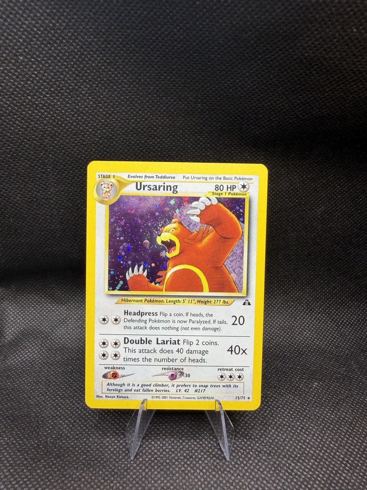 Ursaring 15/75 – Pokemon Neo Discovery – Holo Rare – HEAD SWIRL 🍥