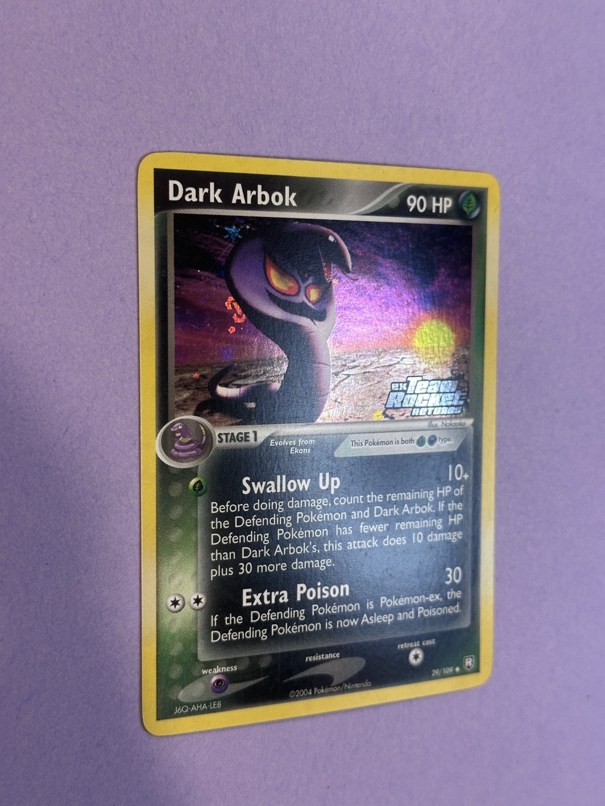 Dark Arbok 29/109 Team Rocket Returns Reverse Holo
