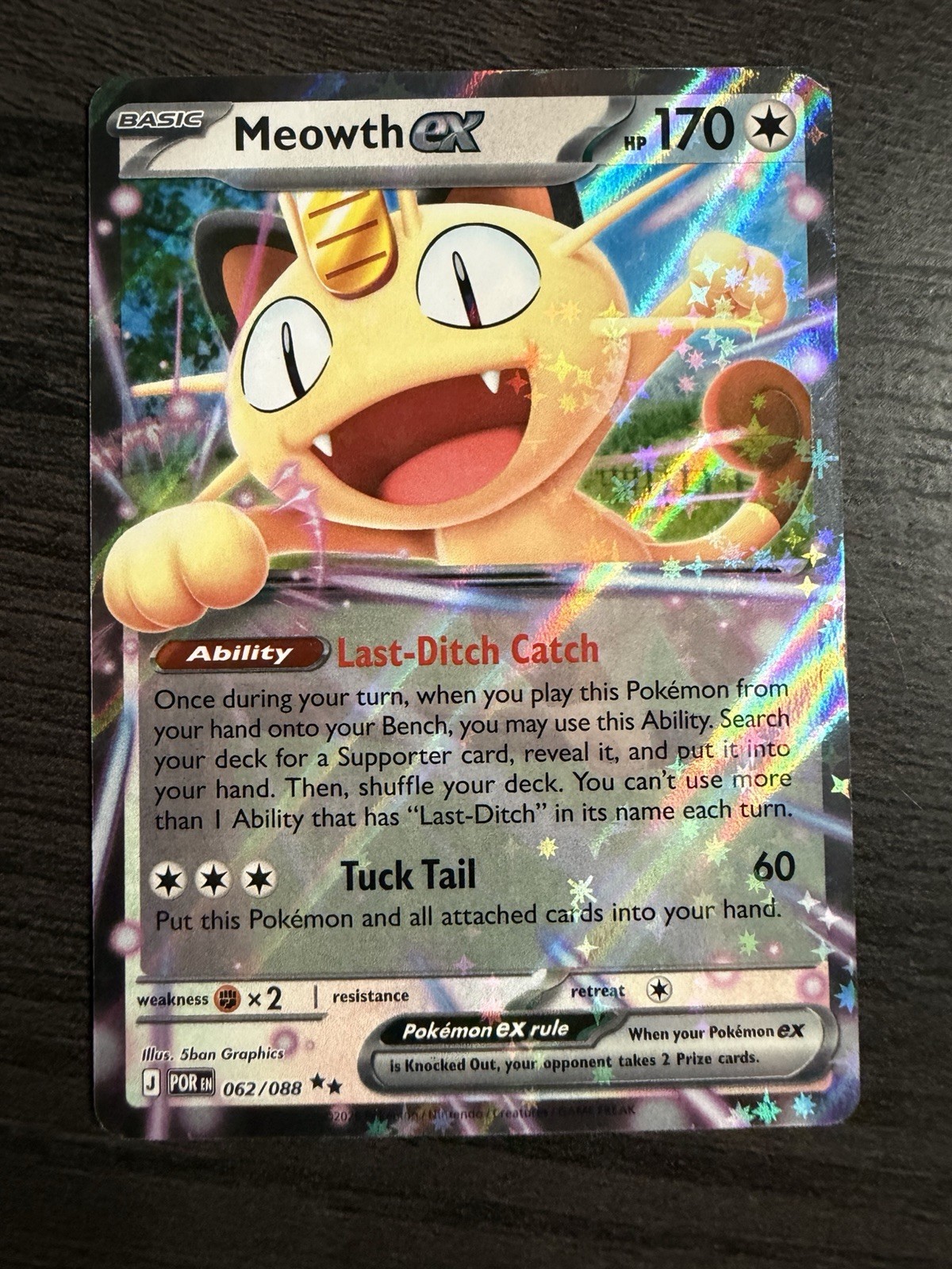 Meowth EX 62/88 : Double Rare – Perfect Order (POR) Pokemon TCG English