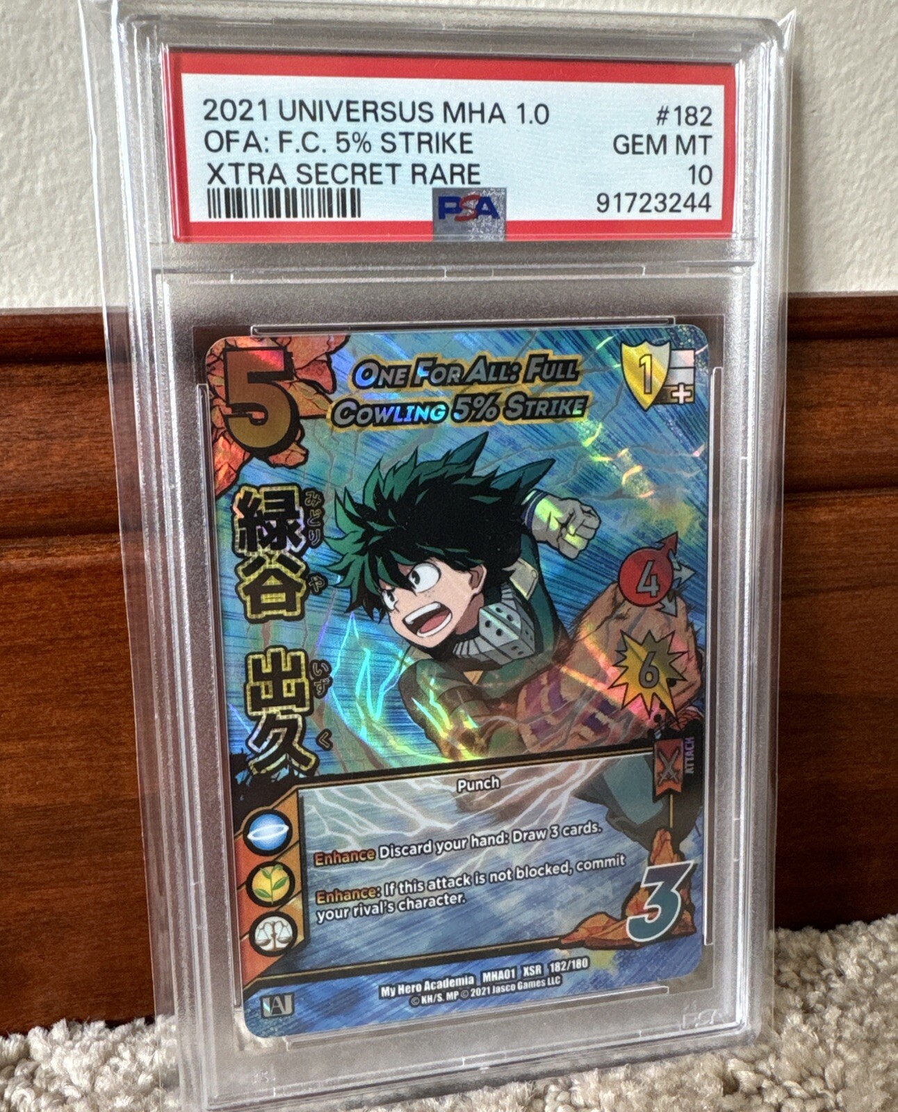 2021 My Hero Academia 1st Edition One For All: Full Cowling 5% Strike PSA 10 Gem
