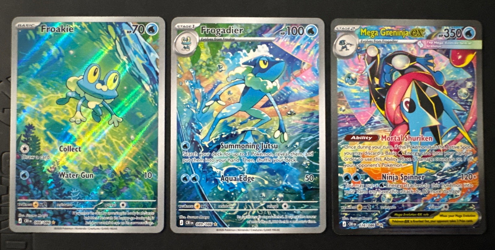 Mega Greninja SIR 116/086 Frogadier IR 089/086 Froakie IR 088/086 CHAOS RISING
