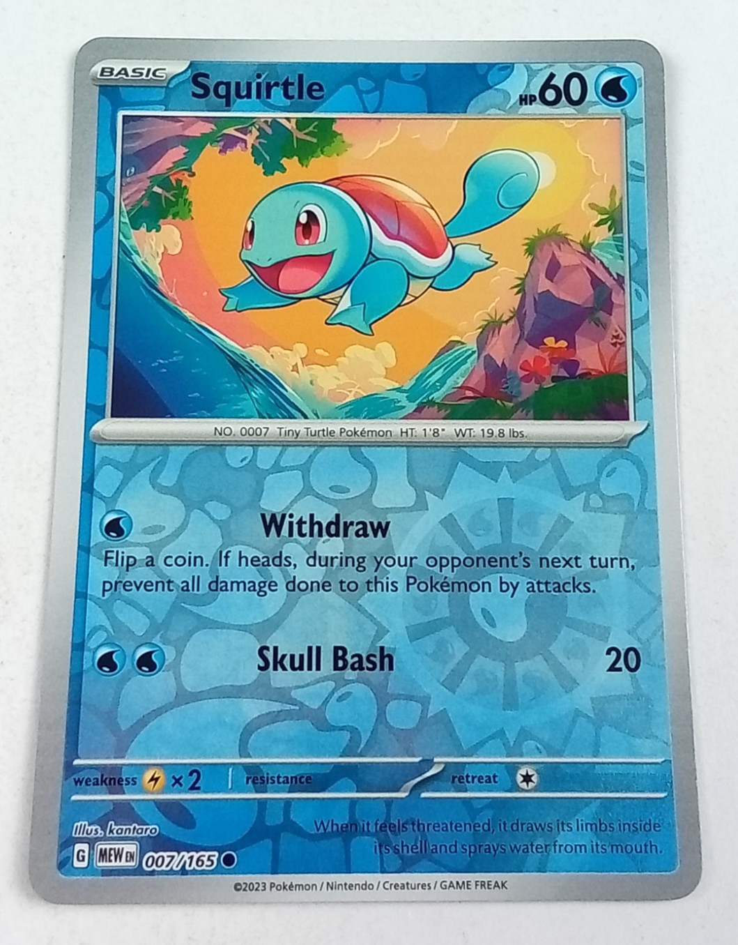 Squirtle 7/165 Scarlet & Violet 151 Reverse Holo Pokémon Card 2023