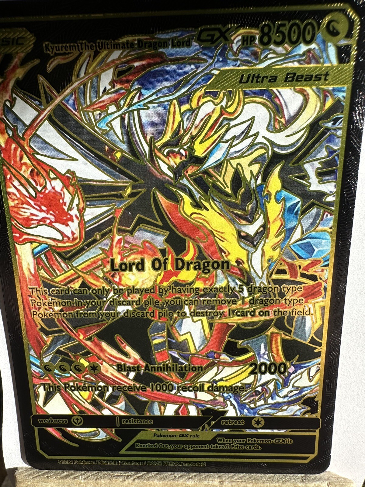 Pokémon Kyurem The Ultimate Dragon Lord GX Black Foil Fan Art
