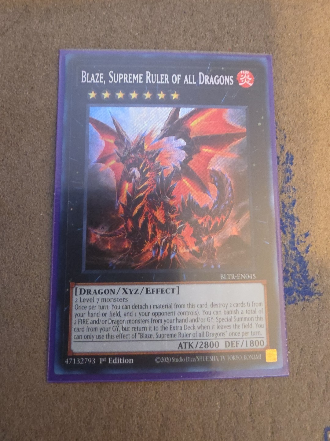 Blaze, Supreme Ruler of All Dragons – BLTR-EN045 – 1st Edition – Secret Rare
