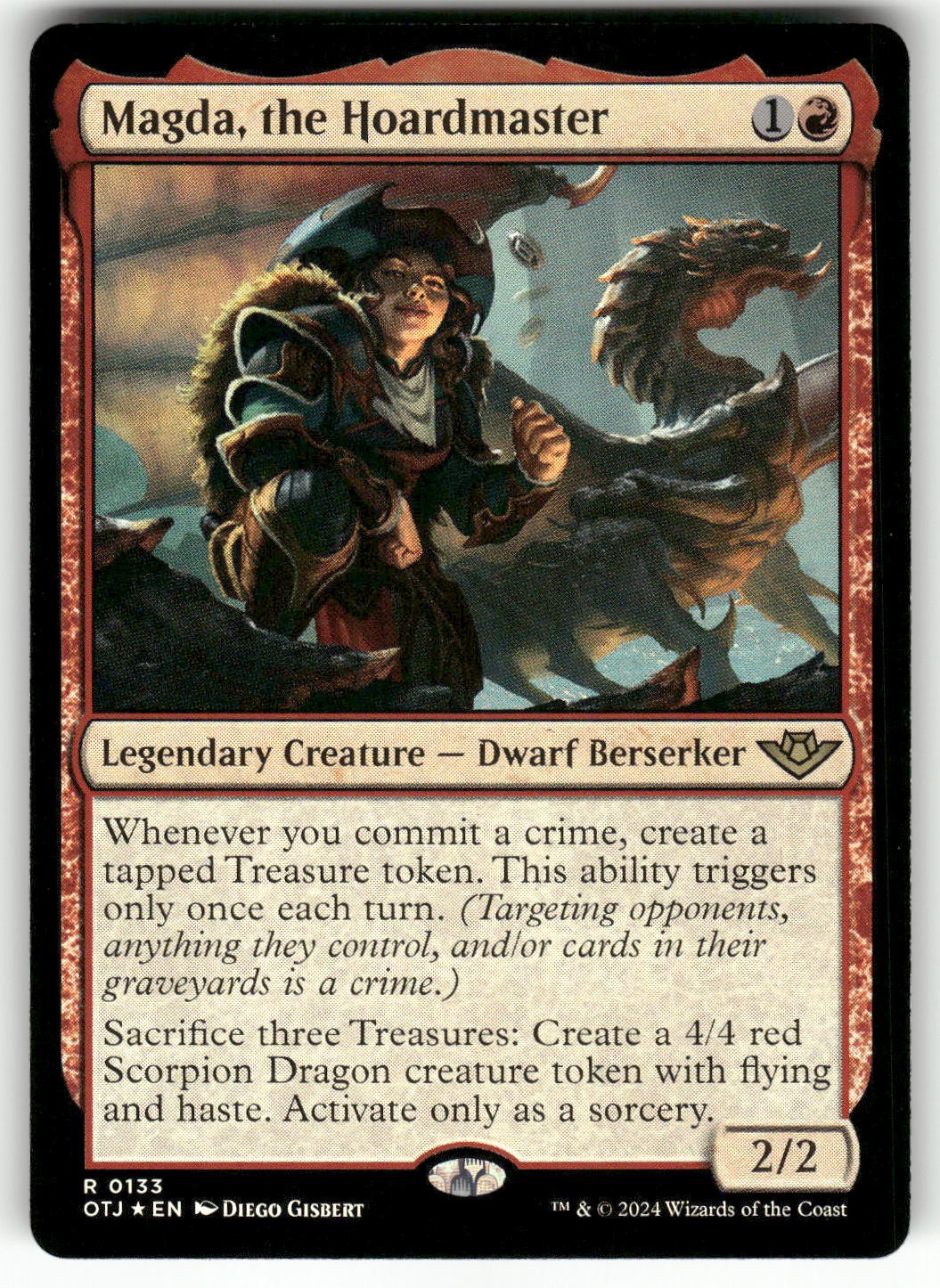 Magda, the Hoardmaster #133 (Foil) (NM) Thunder Junction OTJ Magic MTG