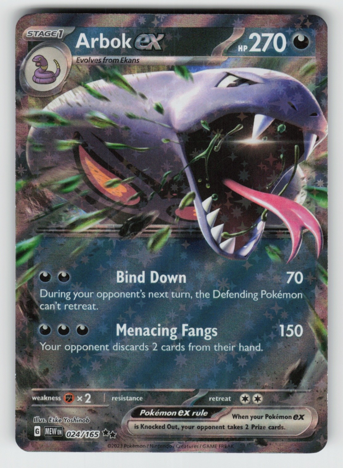 UR – 02 Holo Arbok ex 024/165 Double Rare SV: Scarlet & Violet 151