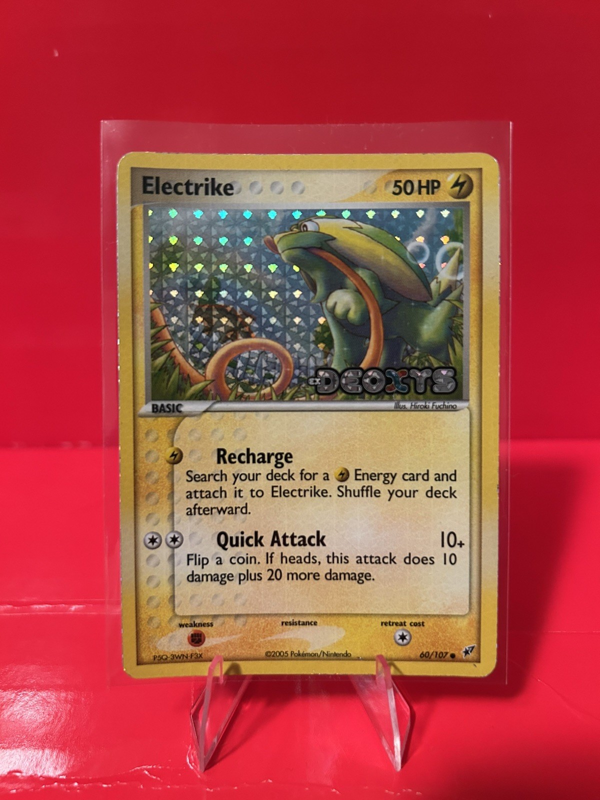 Electrike 60/107 EX Deoxys Reverse Holo Stamp Pokemon Card MP Condition