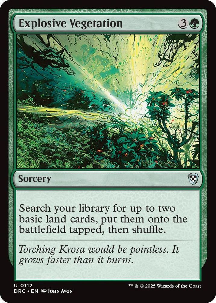 2025 Magic: The Gathering: DRC – Explosive Vegetation (#112, U, Near Mint)