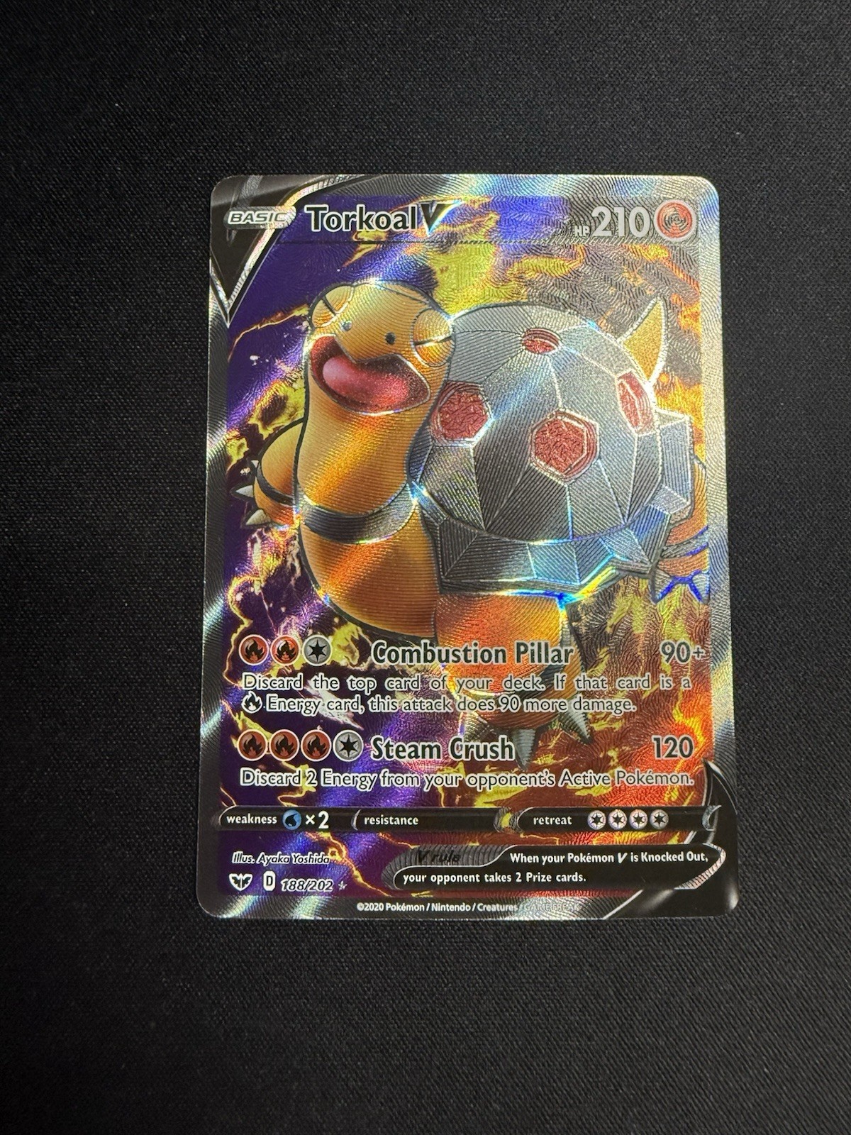 Torkoal V (Full Art) 188/202 Swsh01: Sword & Shield Holo Pokemon Tcg