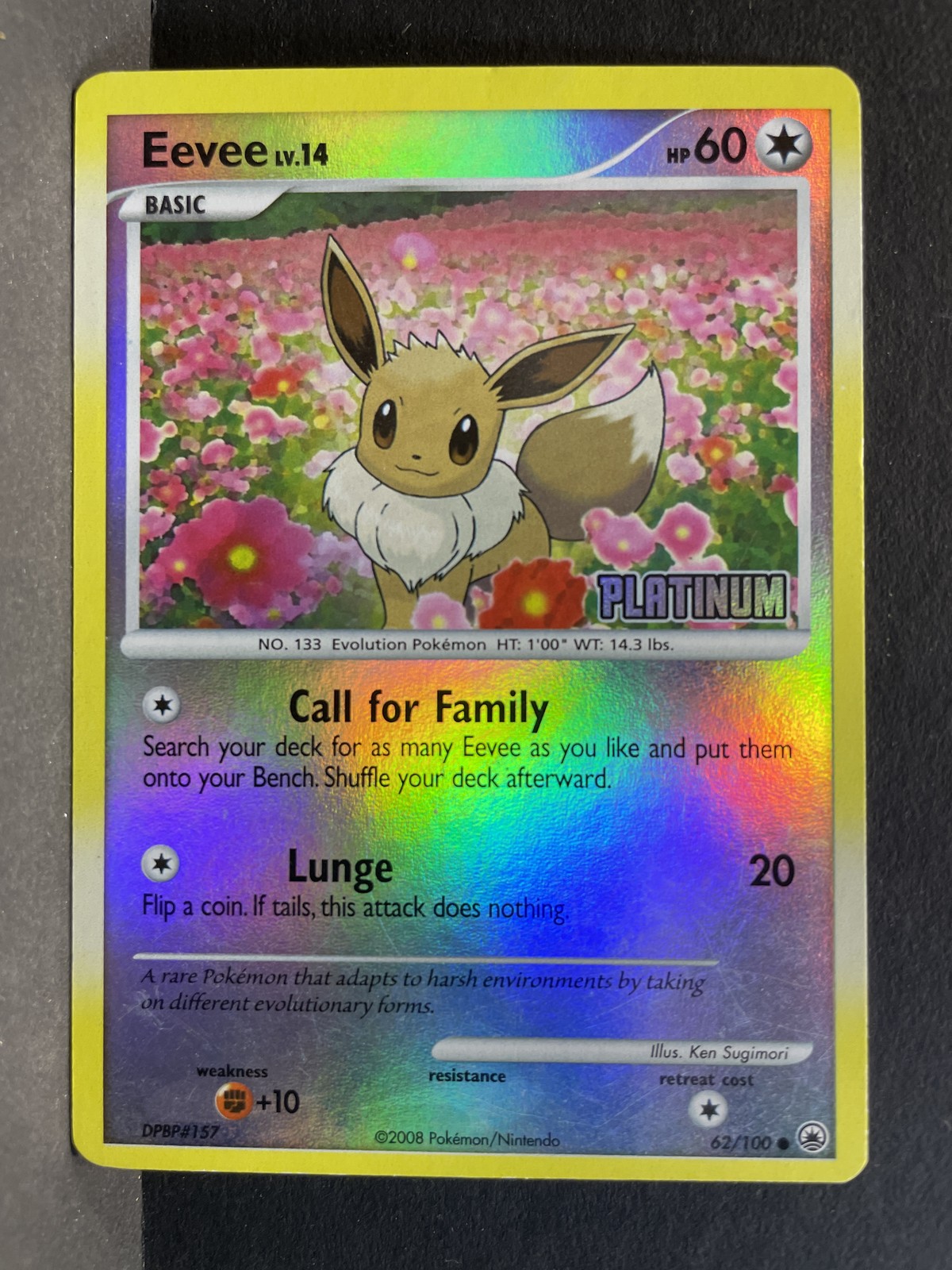 Pokemon Burger King Promos #062/100 Eevee Platinum LP E2