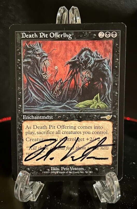 Death Pit Offering Nemesis Magic MTG Signed Artist Proof Pete Venters AP