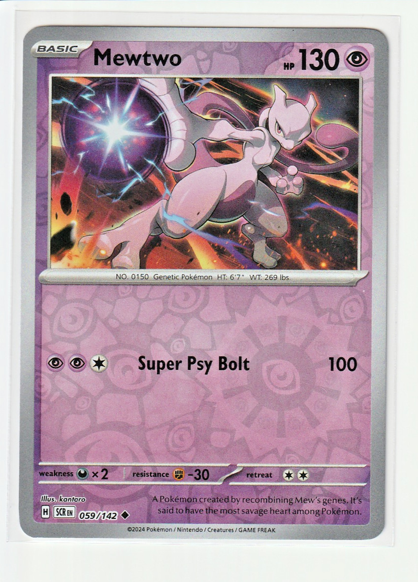 Mewtwo Reverse Holo 059/142 SV07: Stellar Crown Pokemon