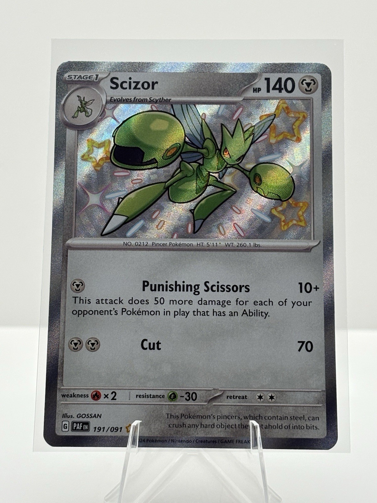 Pokémon TCG Scizor 191/091 S&V Paldean Fates Shiny Rare Holo English NM