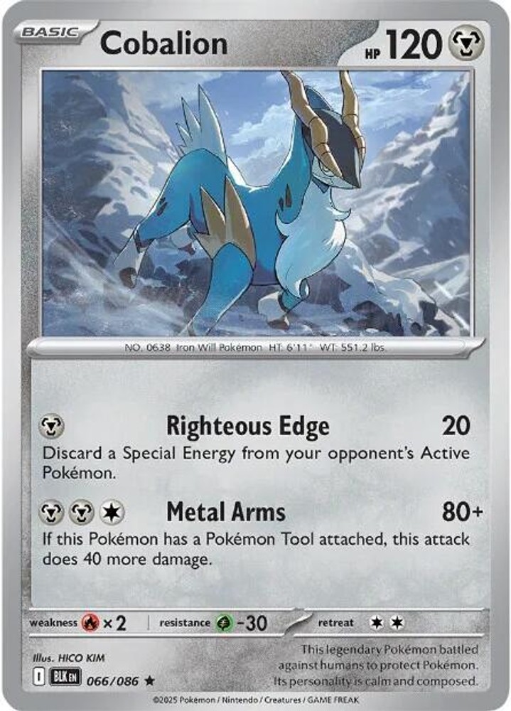 Cobalion Holofoil [BLK -066/086] Rare NM