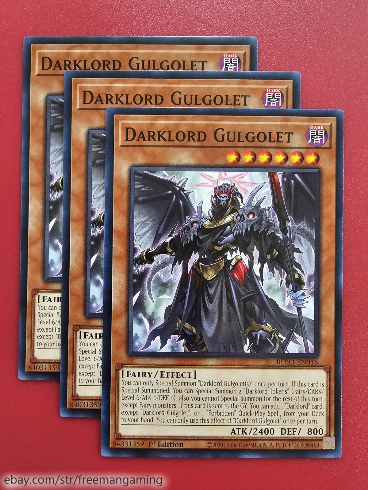 Yugioh Darklord Deck Core Set 9 card BPRO-EN019 018 063 Djehuty Gulgolet Dance