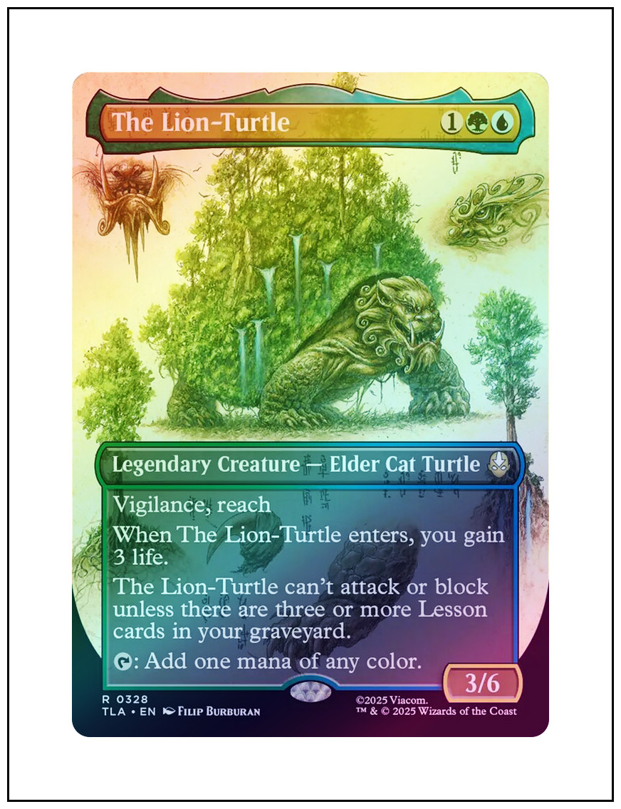1x The Lion-Turtle, Borderless Art Foil, Magic MTG NM