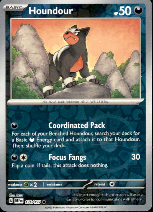 Houndour – Reverse Holo Common SV03: Obsidian Flames 131/197 NM Scav 2023