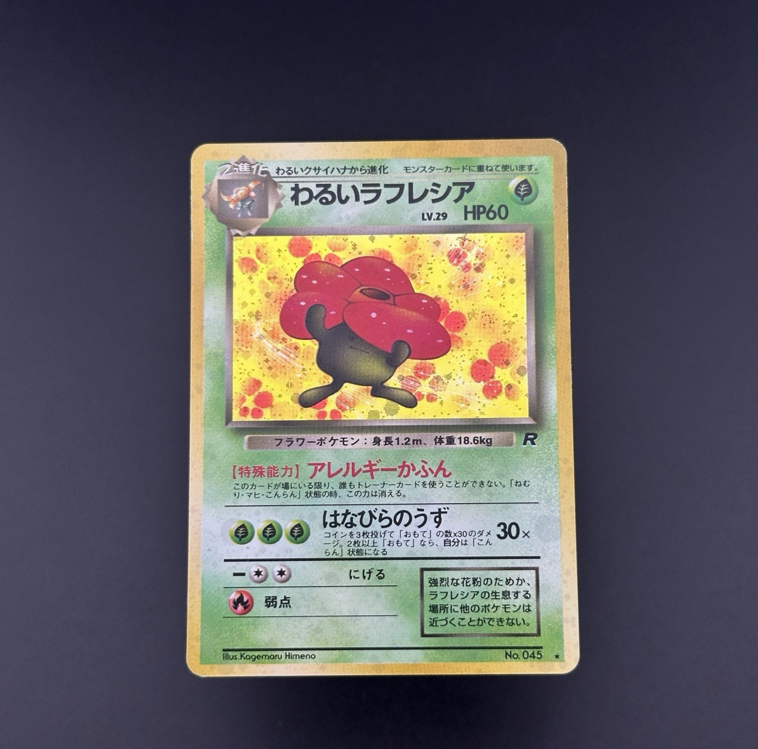 Pokemon Card Dark Vileplume #45 Holo Rare Japanese Team Rocket Gang LP