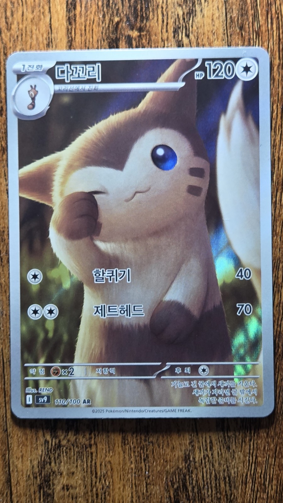 Furret Art Rare Holo 120 HP Sv9 110/100 Korean Pokémon TCG Card
