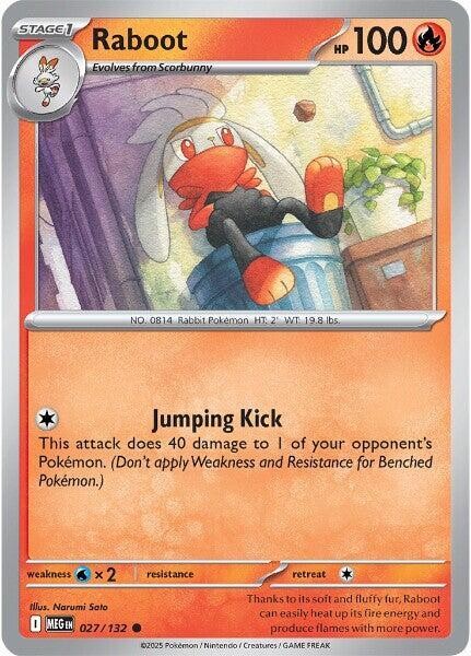 Raboot #027/132 Me01 Mega Evolution Common Reverse Holo Pokemon TCG NM