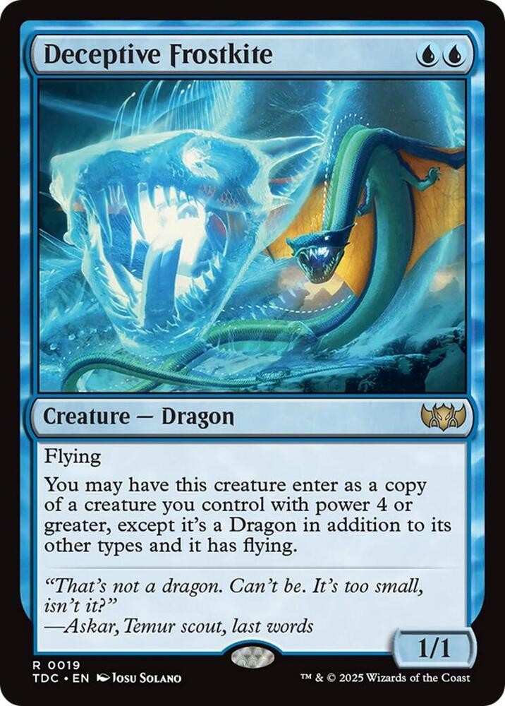 1x Deceptive Frostkite – Commander: Tarkir: Dragonstorm – NM – MTG
