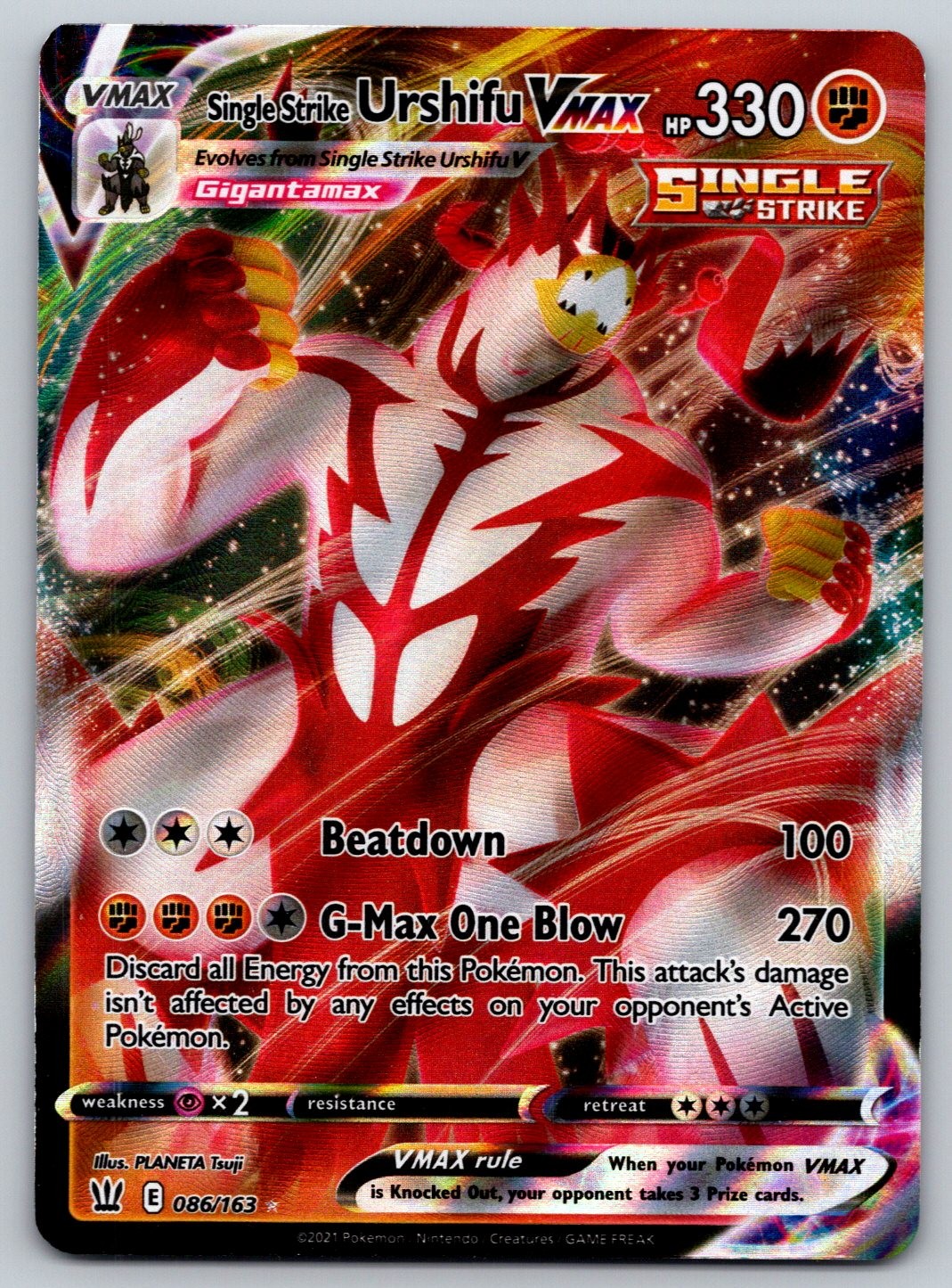 Pokémon Single Strike Urshifu VMAX Evolving Fates 086/163 Holo EN