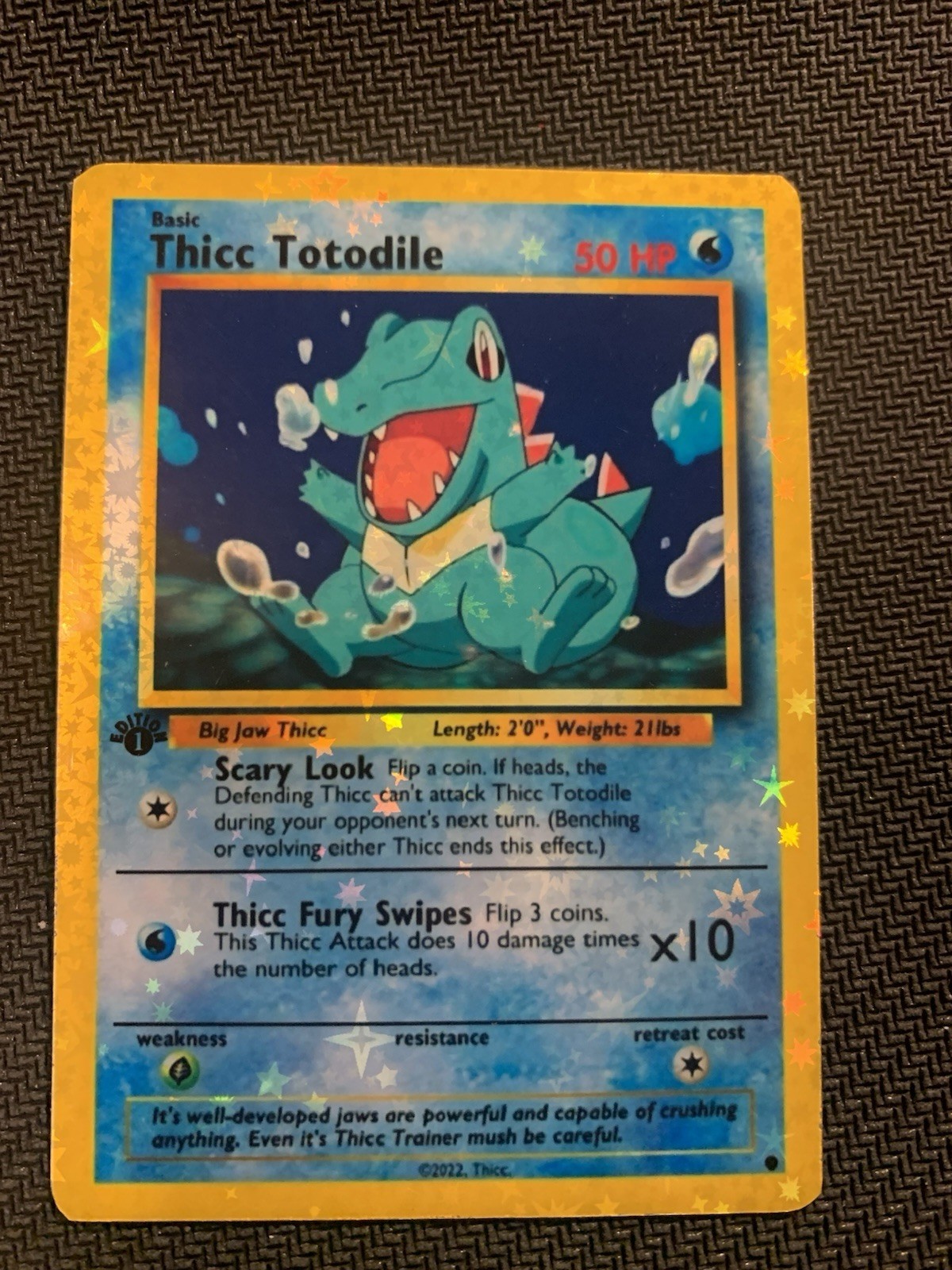 Thicc Totodile (Alternative Custom Art) Holografic Card