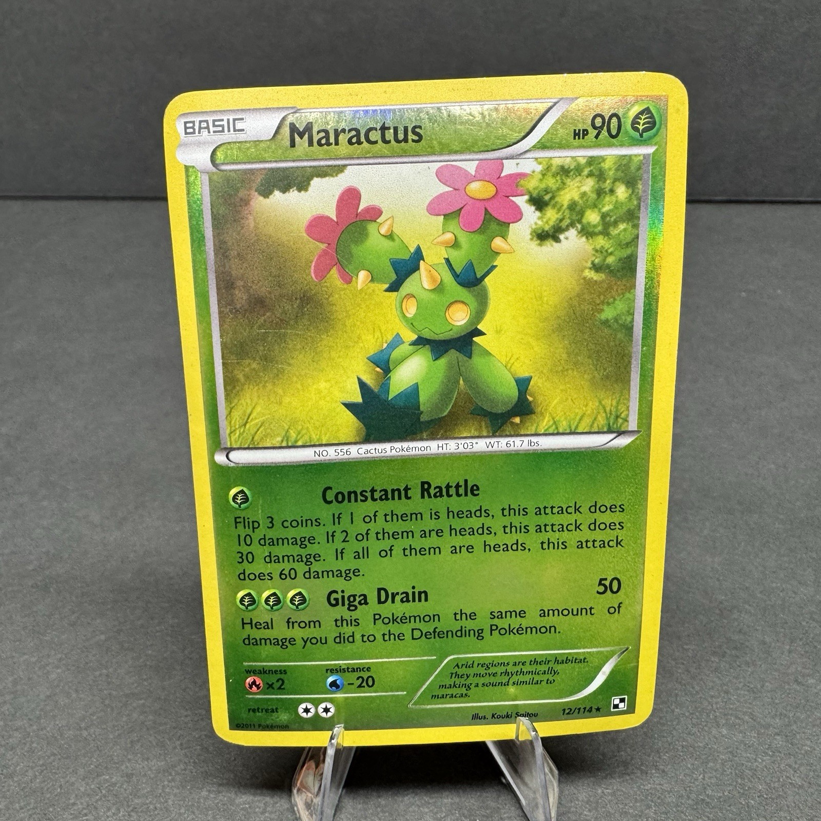 Maractus 11/114 Reverse Holo Uncommon Black & White Pokemon TCG Card