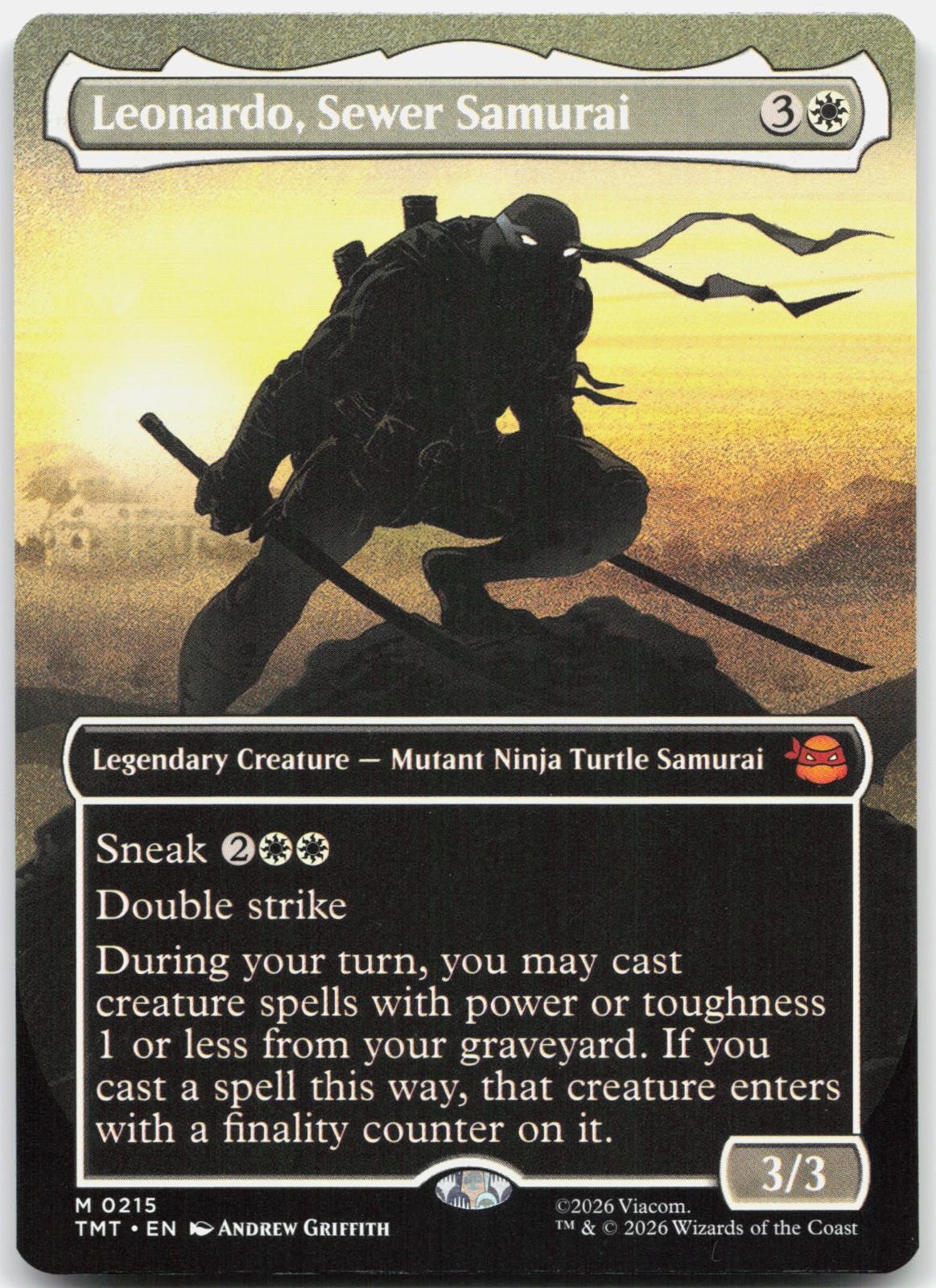 Leonardo, Sewer Samurai (Borderless) 0215 – NM – Teenage Mutant Ninja Turtles